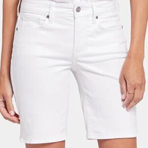 NYDJ Women's Size 10P Optic White 9" Slimming Side Slit High Rise Shorts (NWT)